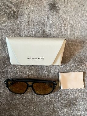 Michael Kors Black Frame Liam Sunglasses with Amber Lenses